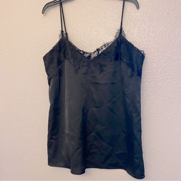 Missguided black BOHO LACE TRIM SPAGHETTI STRAP cami slip top v neck sexy 4 - Picture 2 of 10